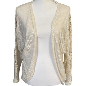 Women's Cream Open-Front Sweater
